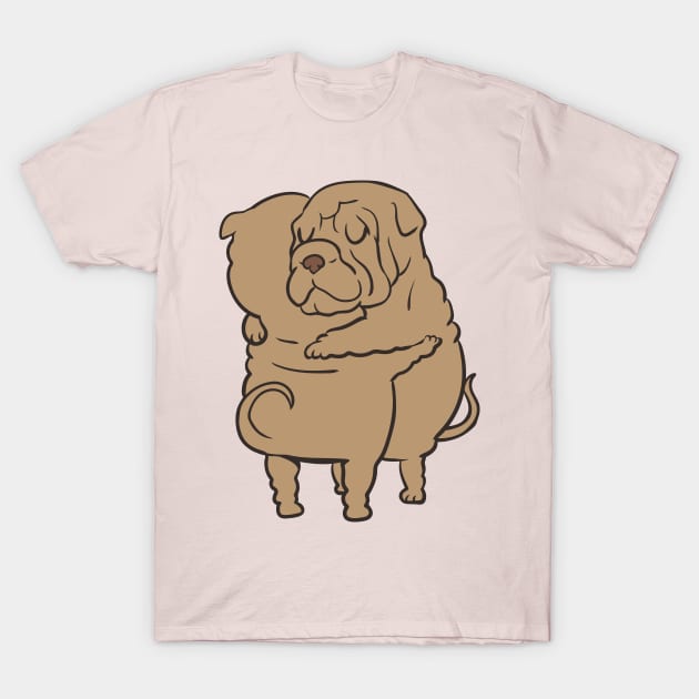 Shar Pei hugs T-Shirt by huebucket